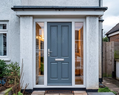 Timber-look upvc entrance door