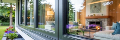 ultra‑high‑detail case study shot of Internorm alu‑clad window installation in UK luxury home at morning