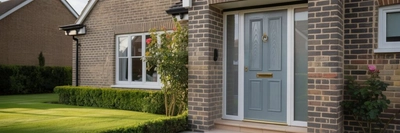Timber-look upvc entrance door